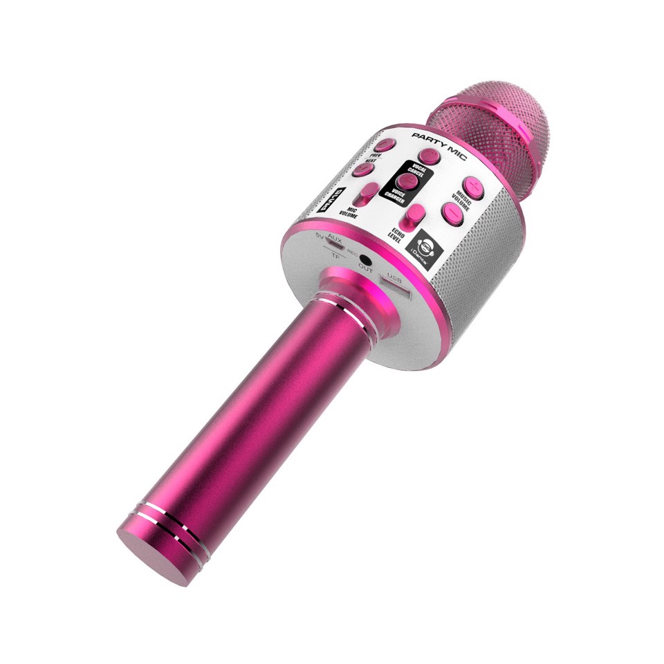 iDance PARTY MIC Microfono portatile a batterie con effetti per la voce colore Rosa