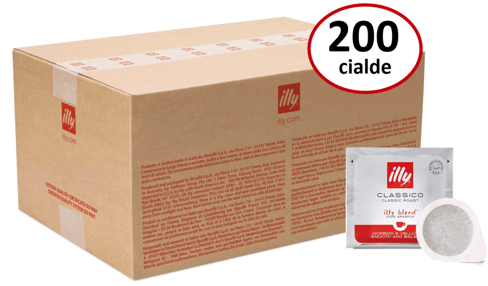 Illy Cialde caffè Classico 200 pz monodose confezionati singolarmente in atmosfera protettiva