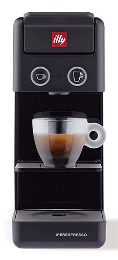 Illy Y3.3 Nera Macchina per caffè a capsule iperespresso - in omaggio 36 classic, 18 intenso