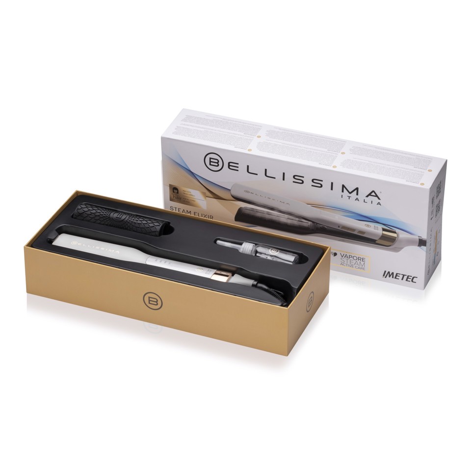 Imetec Bellissima Steam Elixir Piastra per capelli Vapore Bianco 235 W 2,5 m
