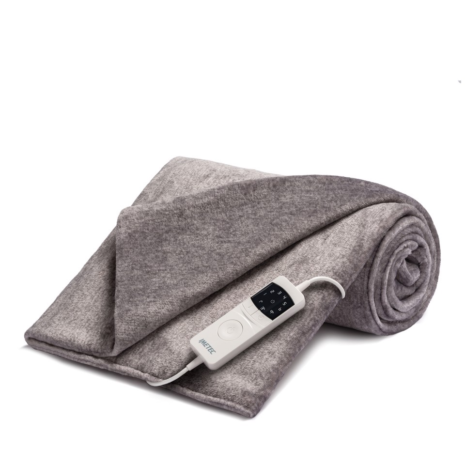 Imetec CaldoPlaid Adapto Plus Mélange 150x100 cm, Plaid riscaldabile, Morbida Coperta elettrica, Tecnologia Adapto Plus, Sistema Sicurezza ElectroBlock, Caldo Subito, 6 Temperature, Bassi Consumi, Lavabile