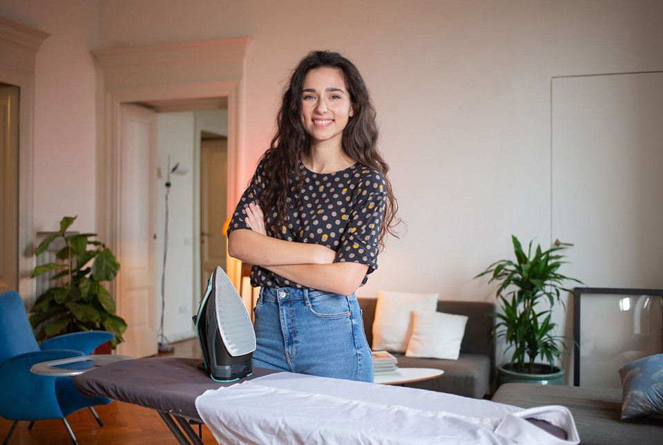 Imetec Ferro da stiro Onda F1 a secco e a vapore 2400 W Nero, Turchese