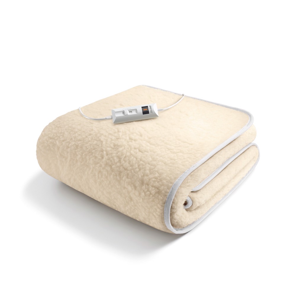 Imetec Scaldasonno Comfort Singolo 80x150 cm, 50% Lana e Merino, 2 Temperature, Sistema Sicurezza ElectroBlock, Bassi Consumi, Made in Italy
