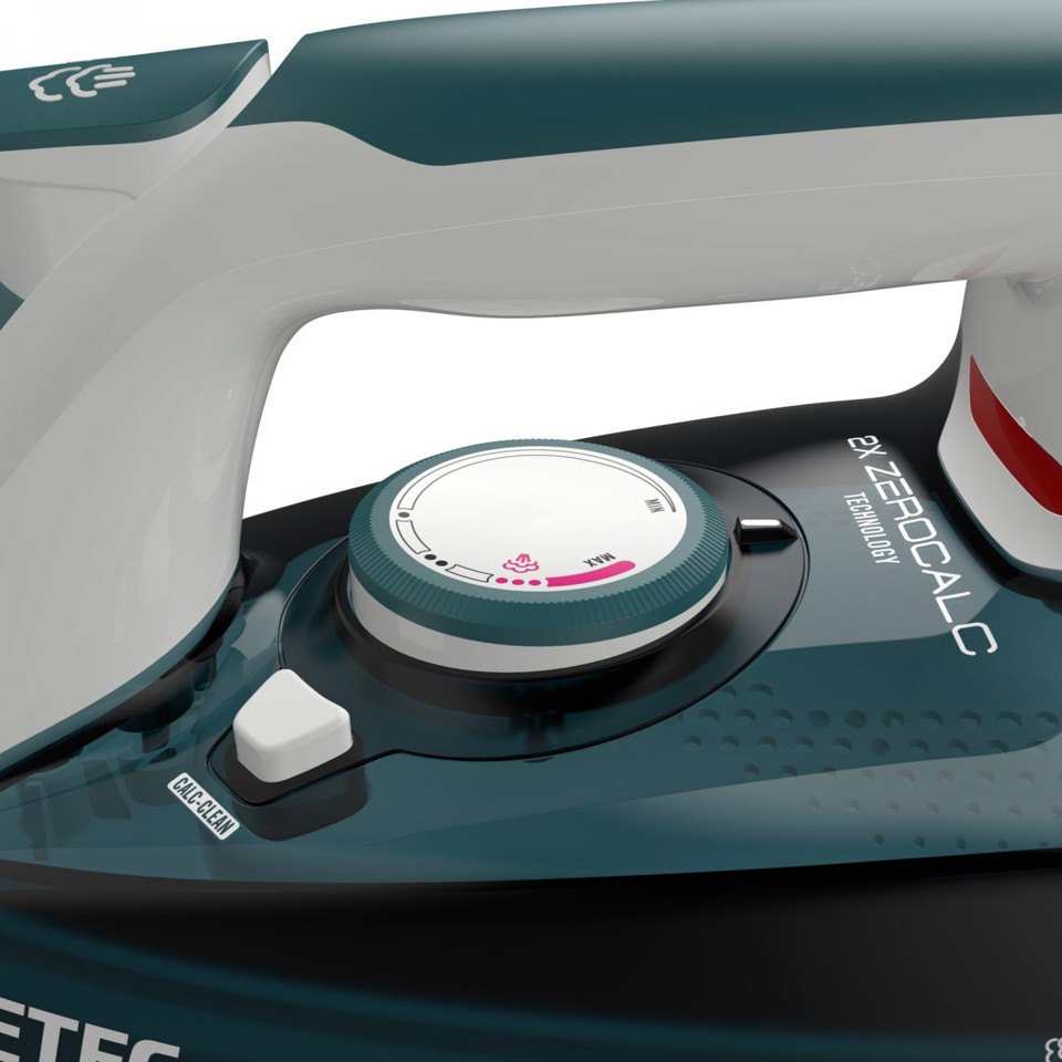 Imetec ZeroCalc Z1 2500 Ferro da stiro a secco e a vapore Acciaio inossidabile 2200 W Colore foglia di tè, Bianco