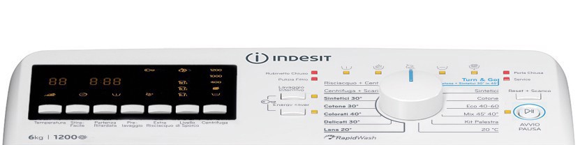 Indesit BTW S6251P IT/1 lavatrice Caricamento dall'alto 6 kg 1200 Giri/min Bianco