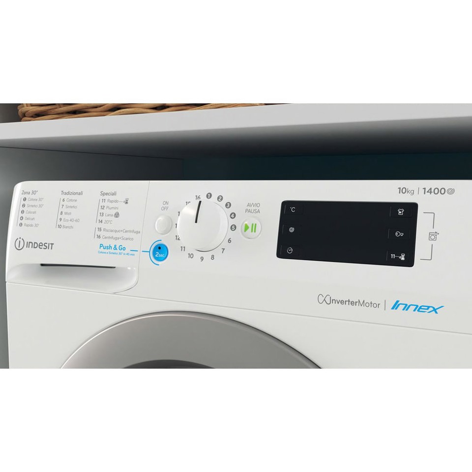 Indesit BWE 101486X WS IT lavatrice Caricamento frontale 10 kg 1400 Giri/min A Bianco