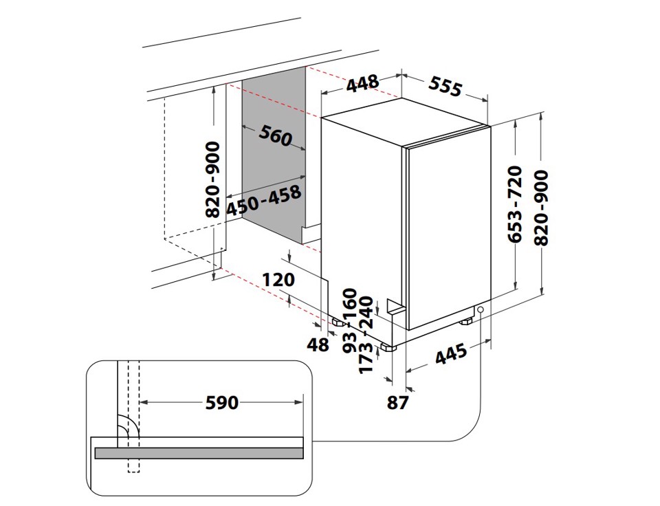 Indesit DI9E 2B10 A scomparsa totale 9 coperti F