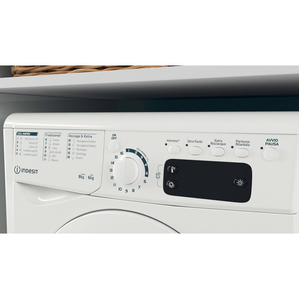Indesit EWDE 861483 W IT N lavasciuga Libera installazione Caricamento frontale Bianco D