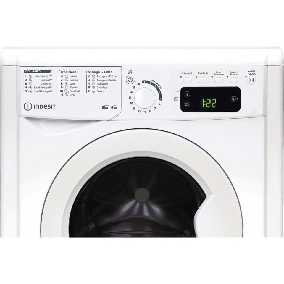 Indesit EWDE 861483 W IT N lavasciuga Libera installazione Caricamento frontale Bianco D