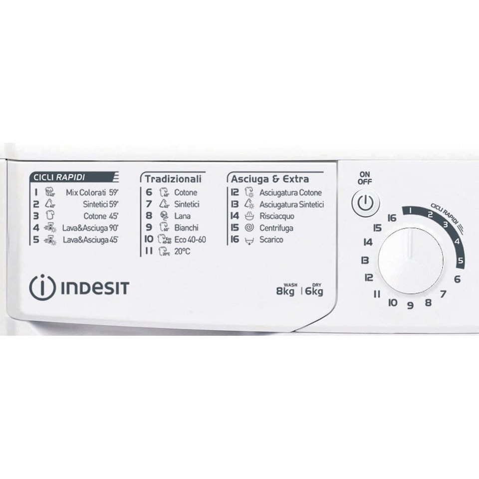 Indesit EWDE 861483 W IT N lavasciuga Libera installazione Caricamento frontale Bianco D