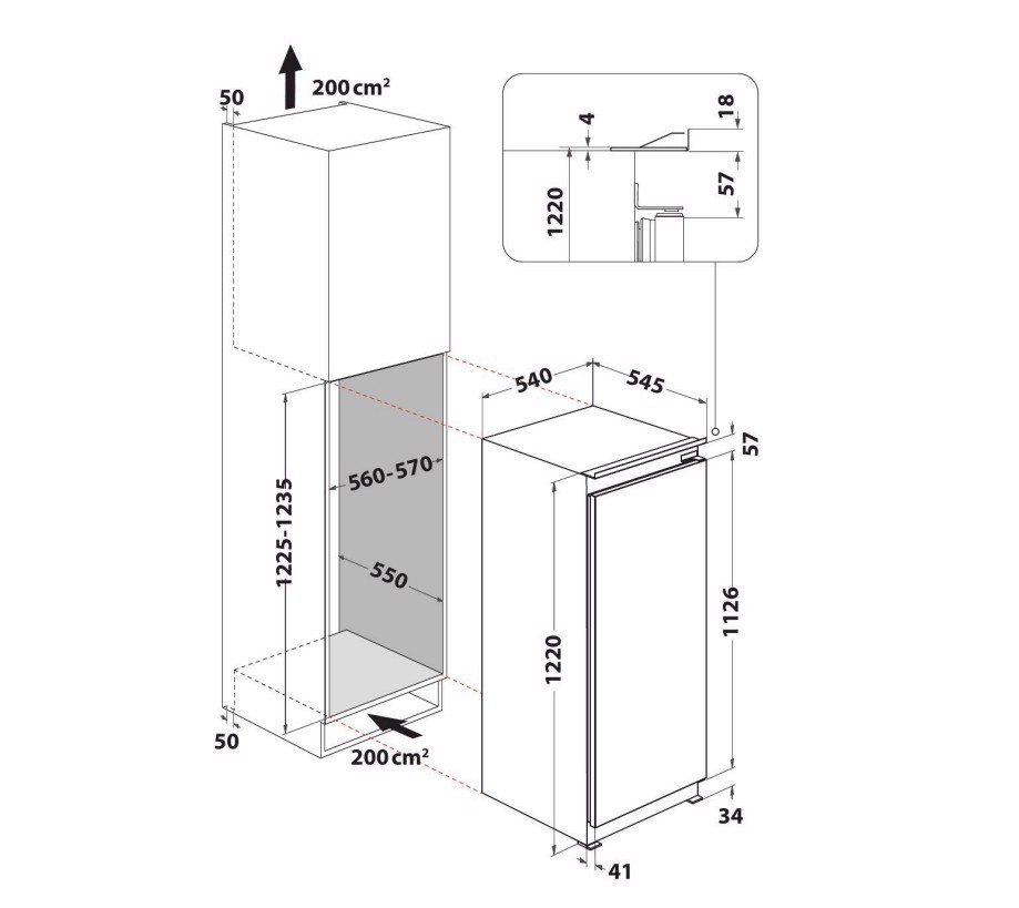 Indesit Frigorifero da incasso : colore inox - SZ 12 A2D/I