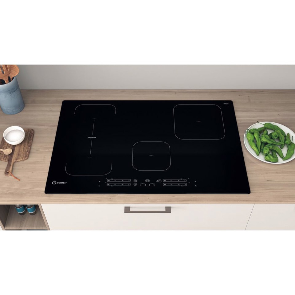 Indesit IB 21B77 NE Nero Da incasso 77 cm Piano cottura a induzione 4 Fornello(i)