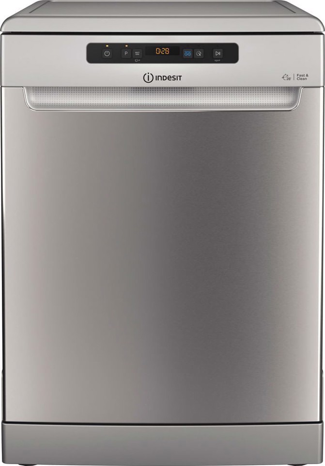 Indesit IN2FFC14BN6X, Lavastoviglie 60cm, Classe C, 14 coperti, Push&Go, 44dBA, Inox