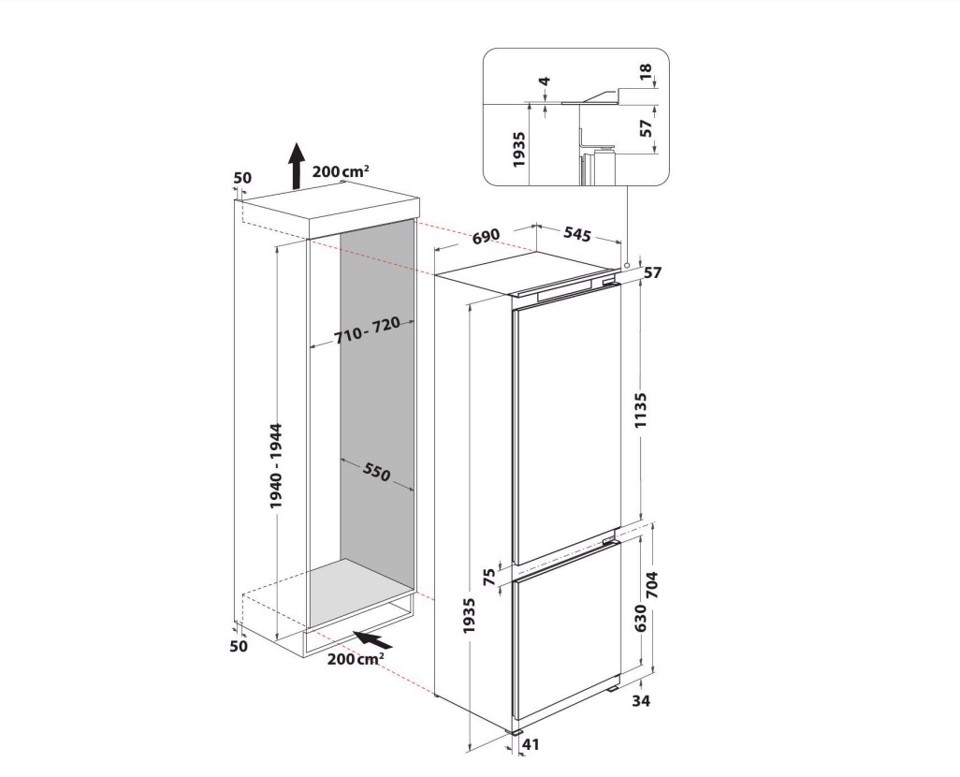 Indesit IND 402 Da incasso 400 L E Bianco