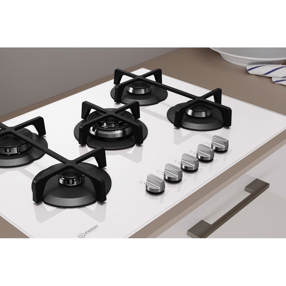 Indesit ING 72T/WH Bianco Da incasso 73 cm Gas 5 Fornello(i)