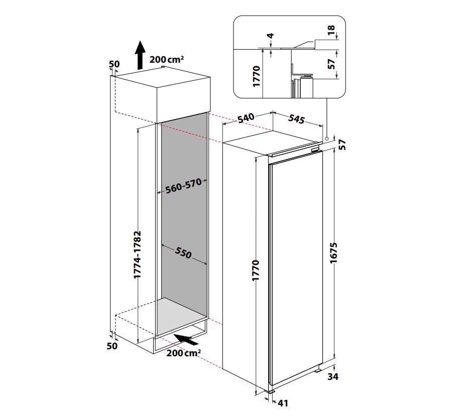 Indesit INSZ 18012 monoporta Da incasso 292 L E Bianco