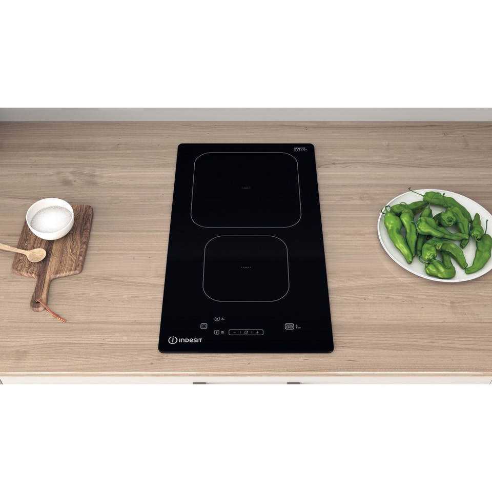 Indesit IS 19Q30 NE Nero Da incasso 28 cm Piano cottura a induzione 2 Fornello(i)