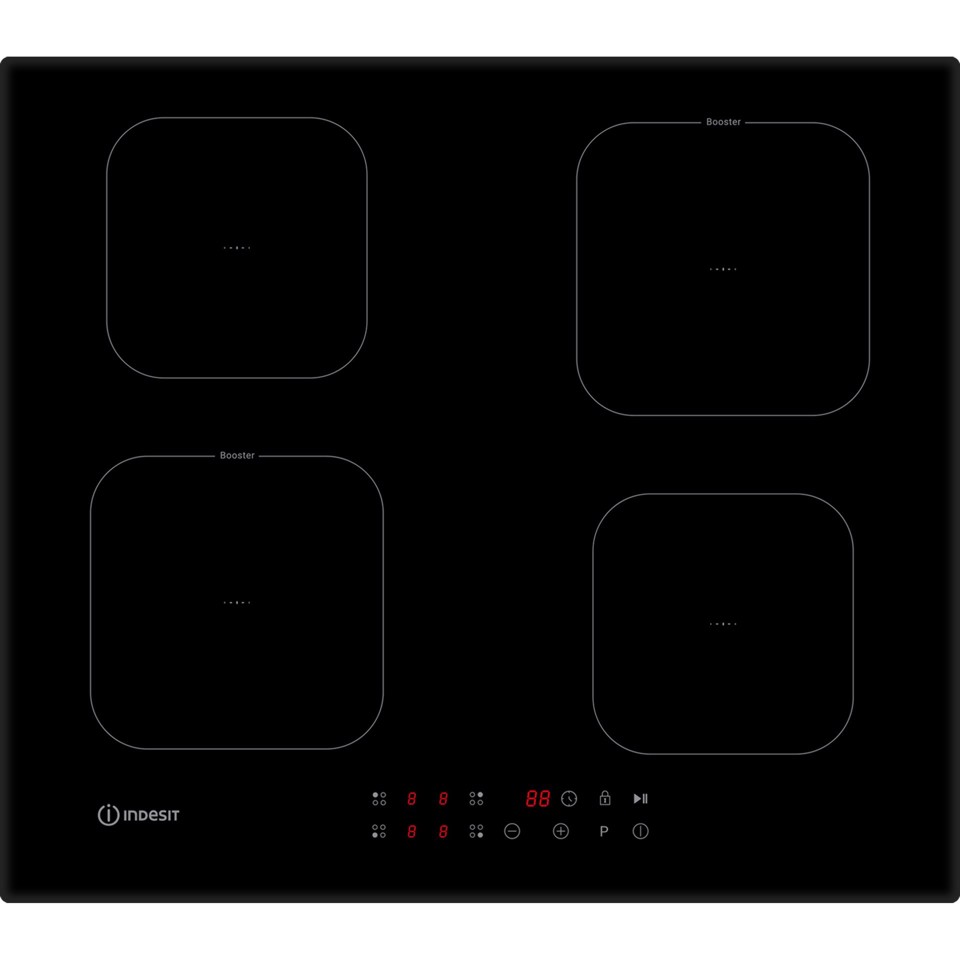 Indesit IS F 18Q60 NE Piano cottura a induzione 60cm, 4 zone, comandi +/-