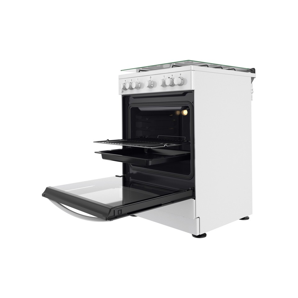 Indesit IS67G4PHW/E/1 Cucina Elettrico Gas Nero, Bianco A