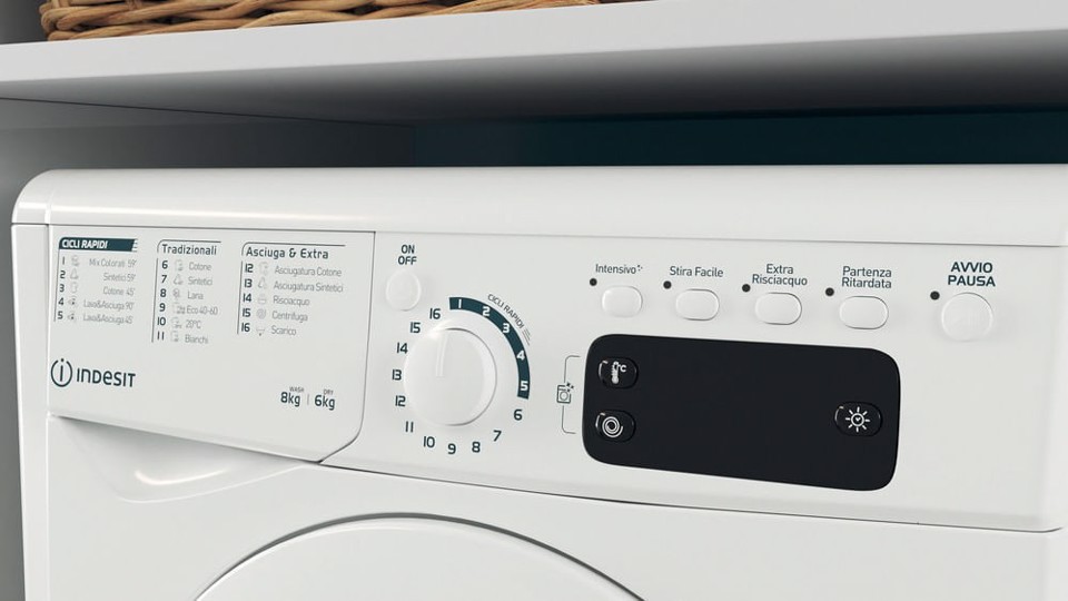 Indesit Lavasciuga a libera installazione EWDE 861483 W IT N - EWDE 861483 W IT N Made in Italy