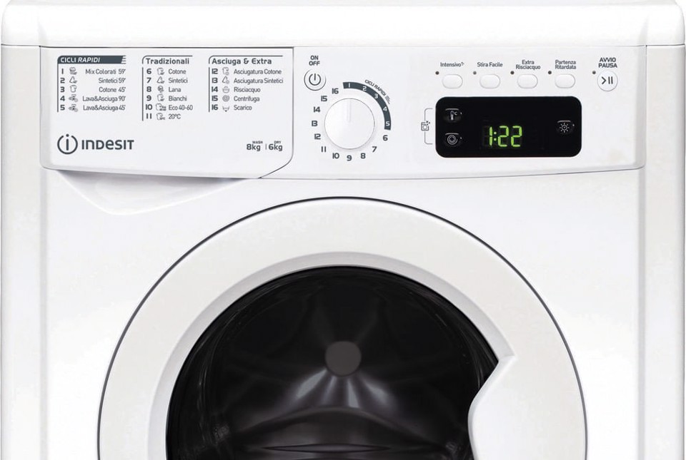 Indesit Lavasciuga a libera installazione EWDE 861483 W IT N - EWDE 861483 W IT N Made in Italy