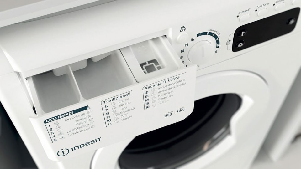 Indesit Lavasciuga a libera installazione EWDE 861483 W IT N - EWDE 861483 W IT N Made in Italy