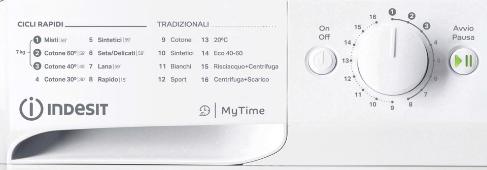 Indesit MTWC 71296 W IT lavatrice Caricamento frontale 7 kg 1200 Giri/min Bianco