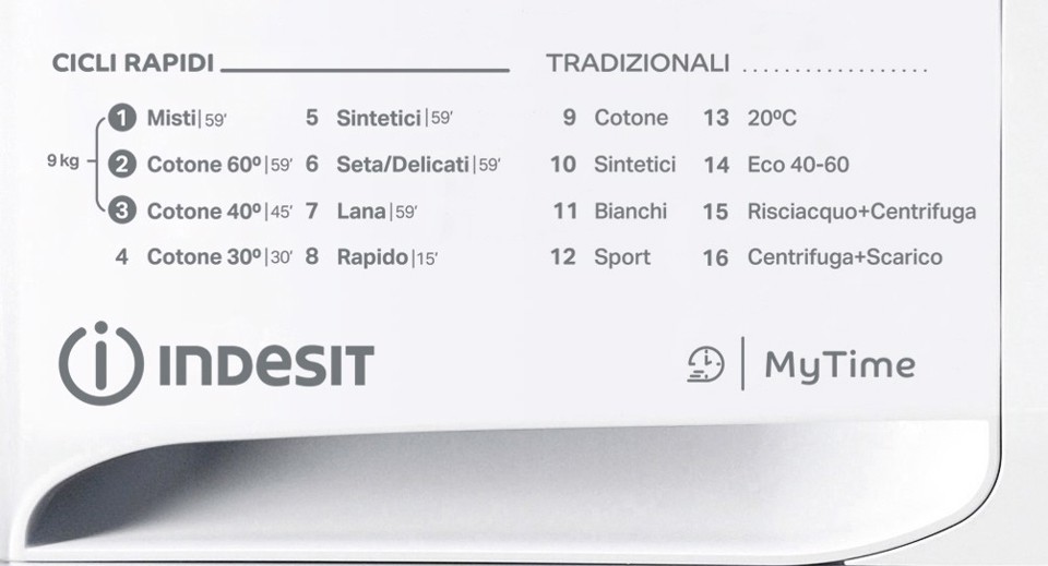 Indesit MTWE 91285 W IT lavatrice Caricamento frontale 9 kg 1200 Giri/min B Bianco