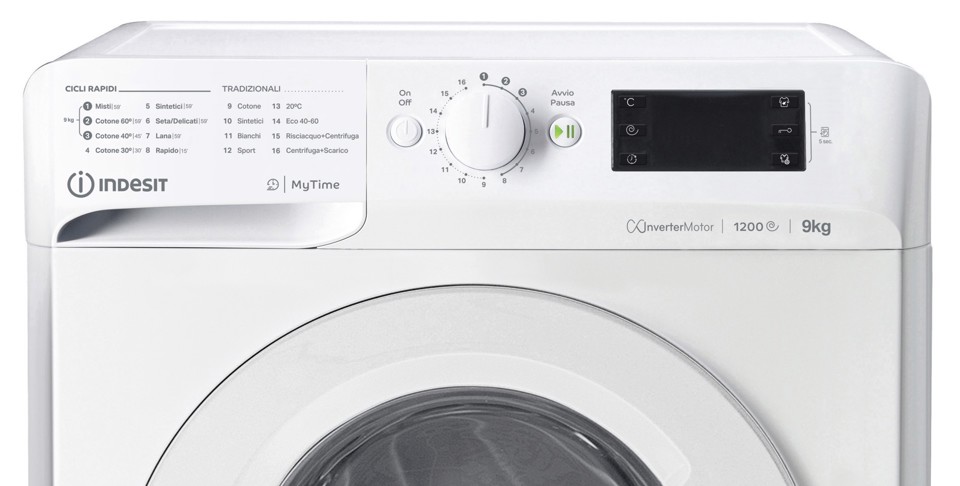 Indesit MTWE 91285 W IT lavatrice Caricamento frontale 9 kg 1200 Giri/min B Bianco