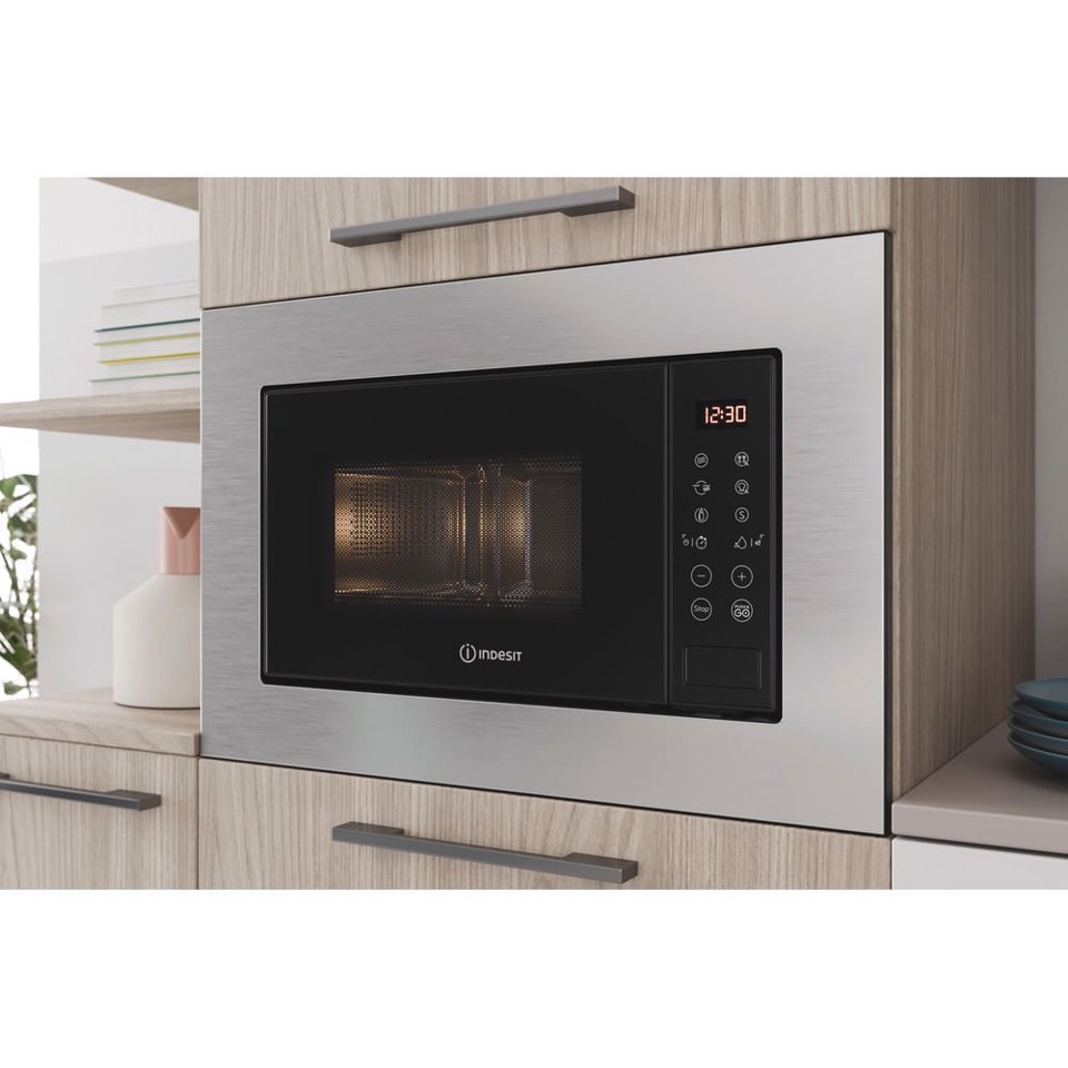 Indesit MWI 120 GX Da incasso Microonde con grill 20 L 800 W Acciaio inossidabile