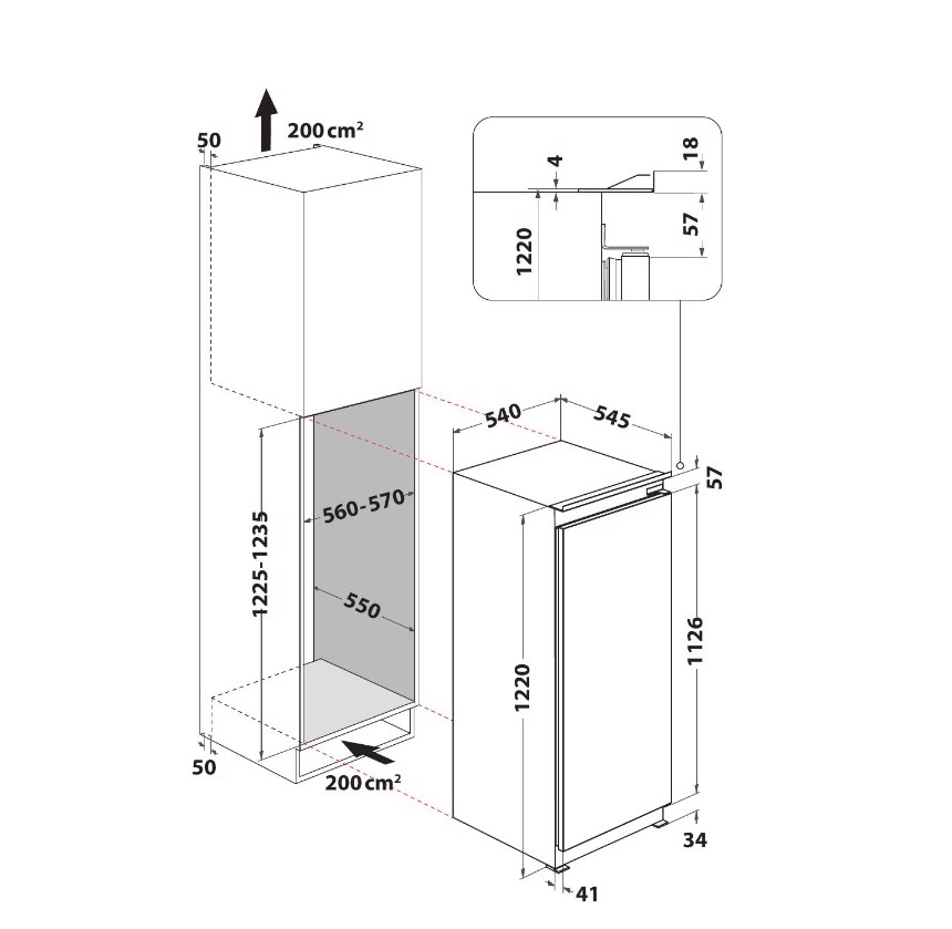 Indesit S 12 A1 D/I 2 frigorifero Da incasso 209 L E Acciaio inossidabile