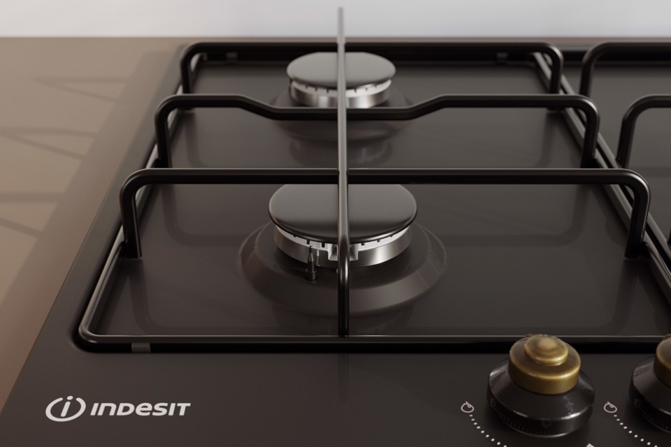 Indesit TH 642 /I (AN) Antracite Da incasso 58 cm Gas 4 Fornello(i)