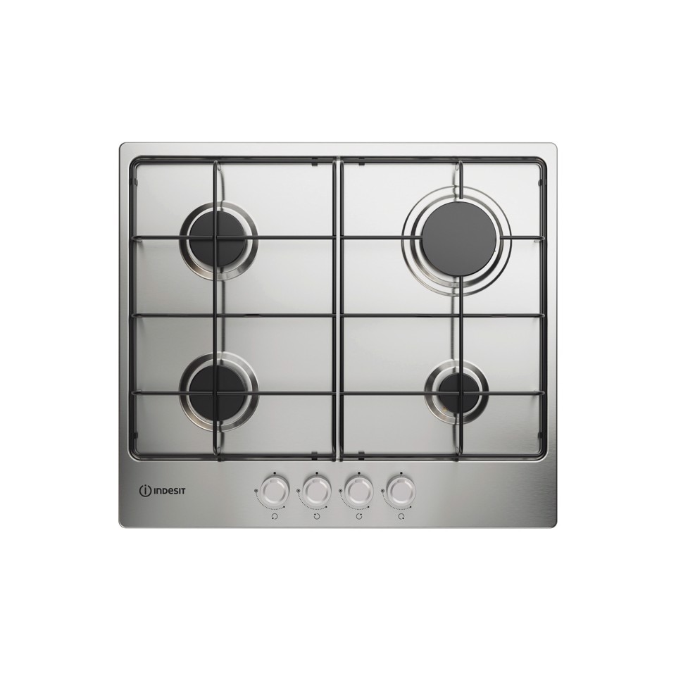 Indesit THP 642 IX/I 1 piano gas inox 60cm 4 fuochi griglie smaltate Made in Italy