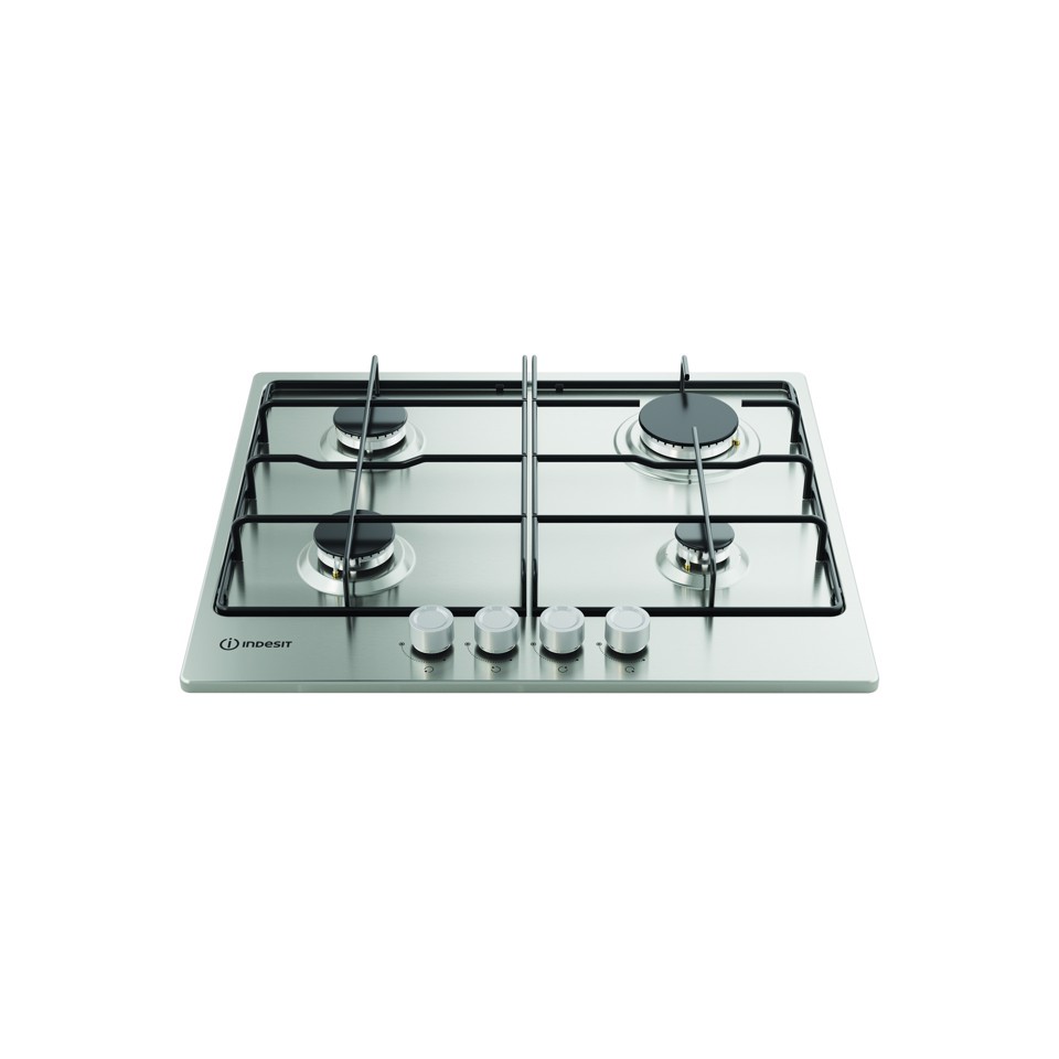Indesit THP 642 IX/I 1 piano gas inox 60cm 4 fuochi griglie smaltate Made in Italy