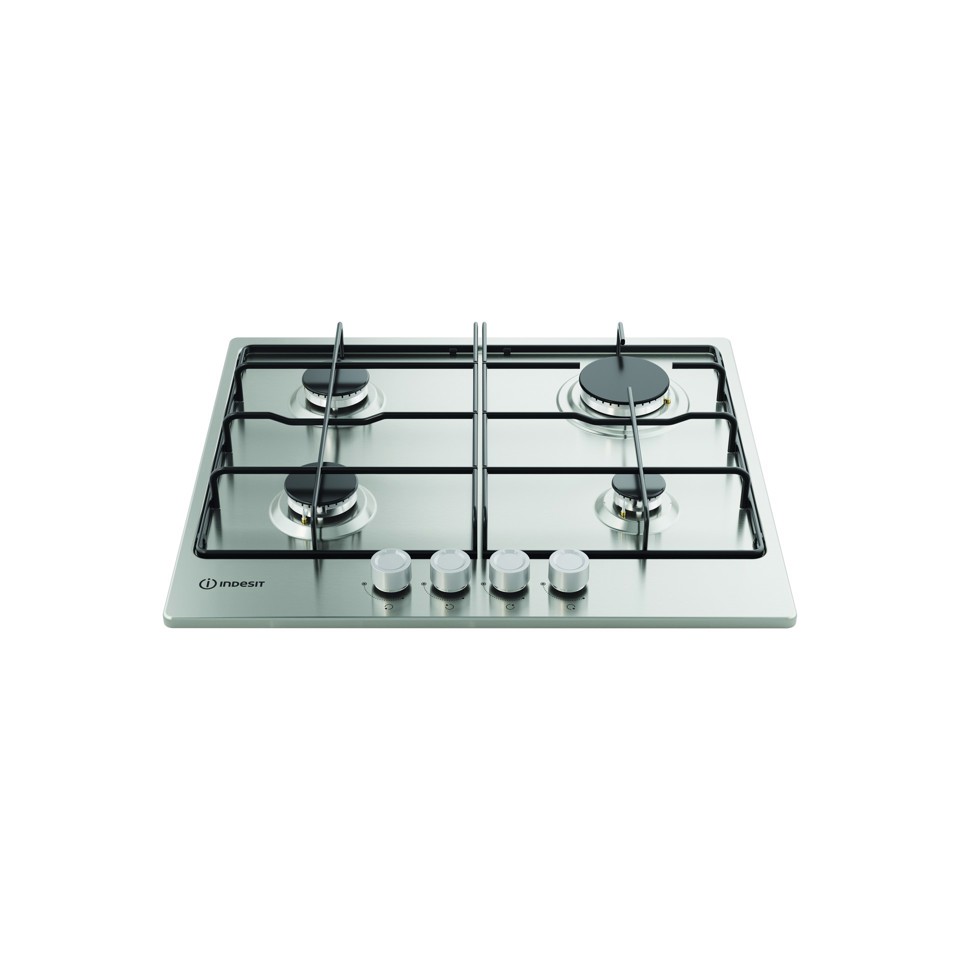 Indesit THP 642 IX/I 1 piano gas inox 60cm 4 fuochi griglie smaltate
