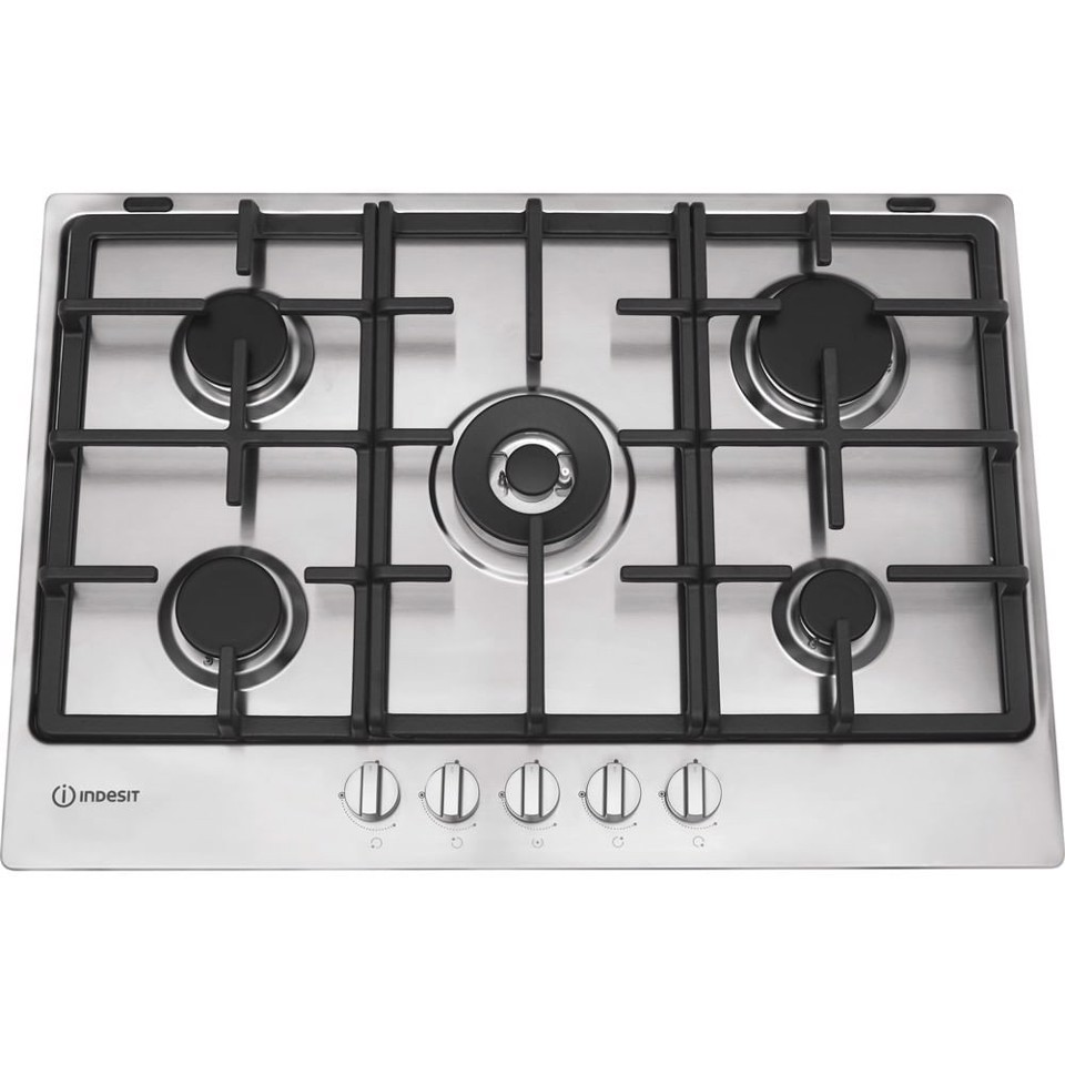 Indesit THP 751 W/IX/I IT Acciaio inossidabile Da incasso 75 cm Gas 5 Fornello(i)