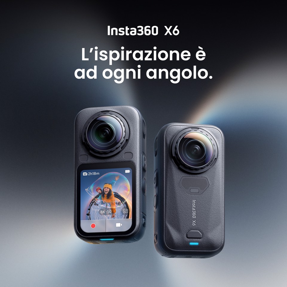 Insta360 X6 Standard Bundle 360 Camera, Black fotocamera per sport d'azione 8K Ultra HD 25,4 / 1,1 mm (1 / 1.1") 195 g