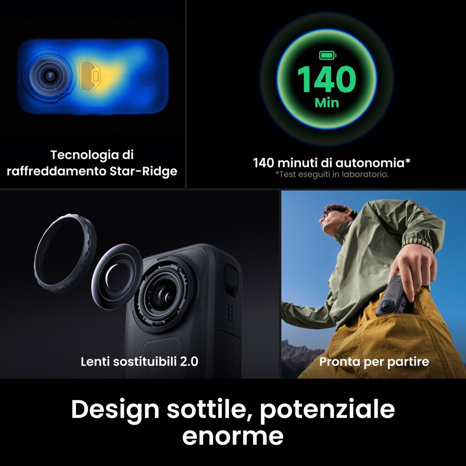 Insta360 X6 Standard Bundle fotocamera per sport d'azione 120 MP 8K Ultra HD 25,4 / 1,1 mm (1 / 1.1") Wi-Fi 195 g