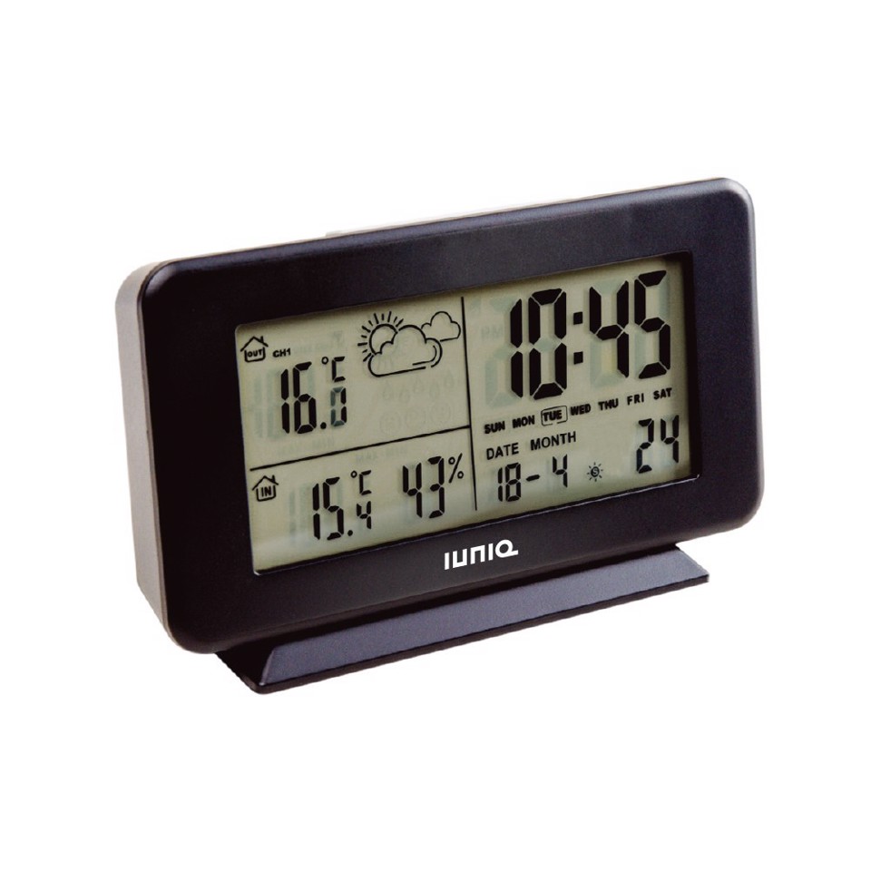 IUNIQ XDET877C stazione meteorologica digitale Nero Batteria