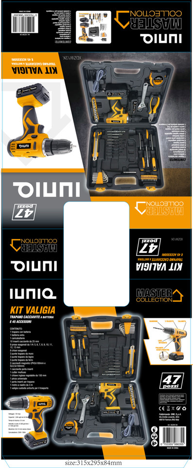 IUNIQ XDZW12K cacciavite elettrico e avvitatore a impulso 1350 Giri/min Nero, Arancione