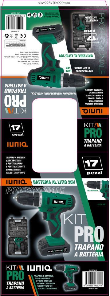 IUNIQ XDZW18B trapano 1350 Giri/min