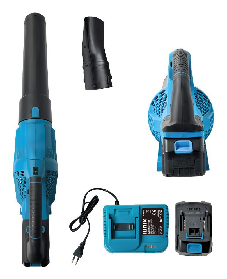 IUNIX XDVV05B spazza foglie 400 W 21 V Ioni di Litio