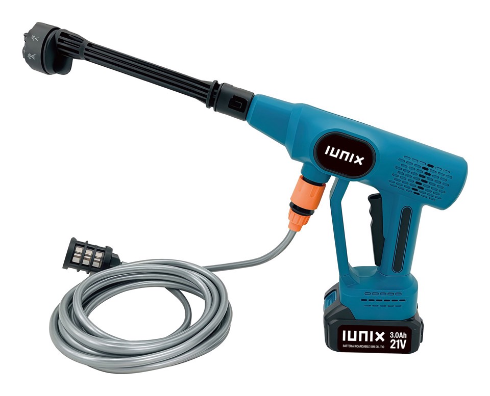 IUNIX XDVV22B idropulitrice Compatta Batteria 8 l/h 300 W Nero, Blu