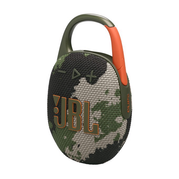JBL Clip 5, Sistema audio portatile Waterproof e Dustproof con moschettone integrato, Militare