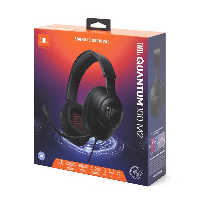 JBL Quantum 100M2 Cuffie Gaming Over Ear con Filo e Compatibilità Multi-Platform Nero