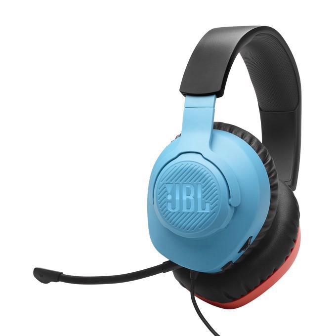 JBL Quantum 100N Auricolare Cablato A Padiglione Gaming Blu, Rosso