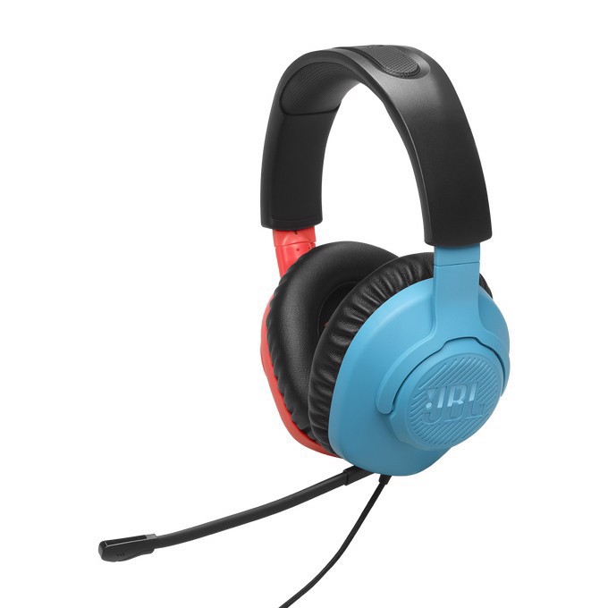 JBL Quantum 100N Auricolare Cablato A Padiglione Gaming Blu, Rosso