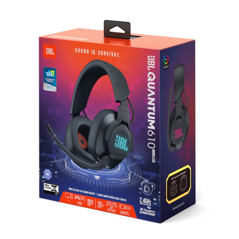 JBL Quantum 610 Wireless Auricolare Con cavo e senza cavo A Padiglione Giocare USB tipo-C Nero