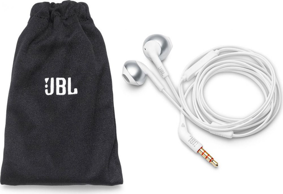 JBL T205 Cuffia Auricolare Connettore 3.5 mm Cromo, Bianco
