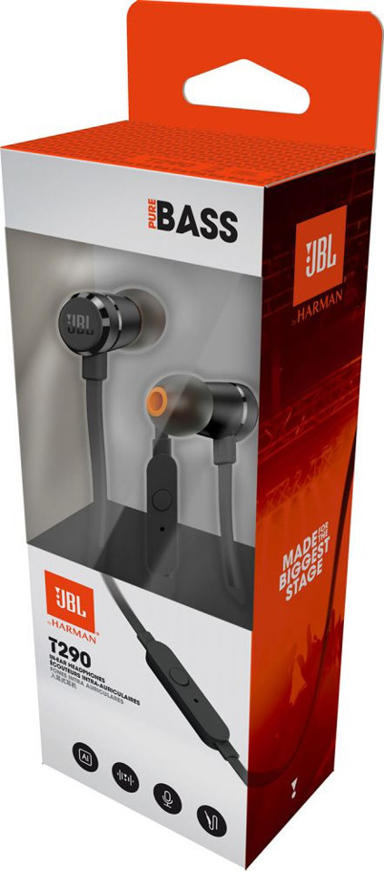 JBL T290 Cuffia Auricolare Connettore 3.5 mm Nero
